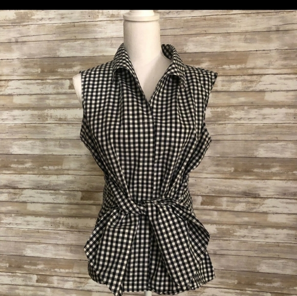 Gingham Wrap Blouse - Picture 2 of 3